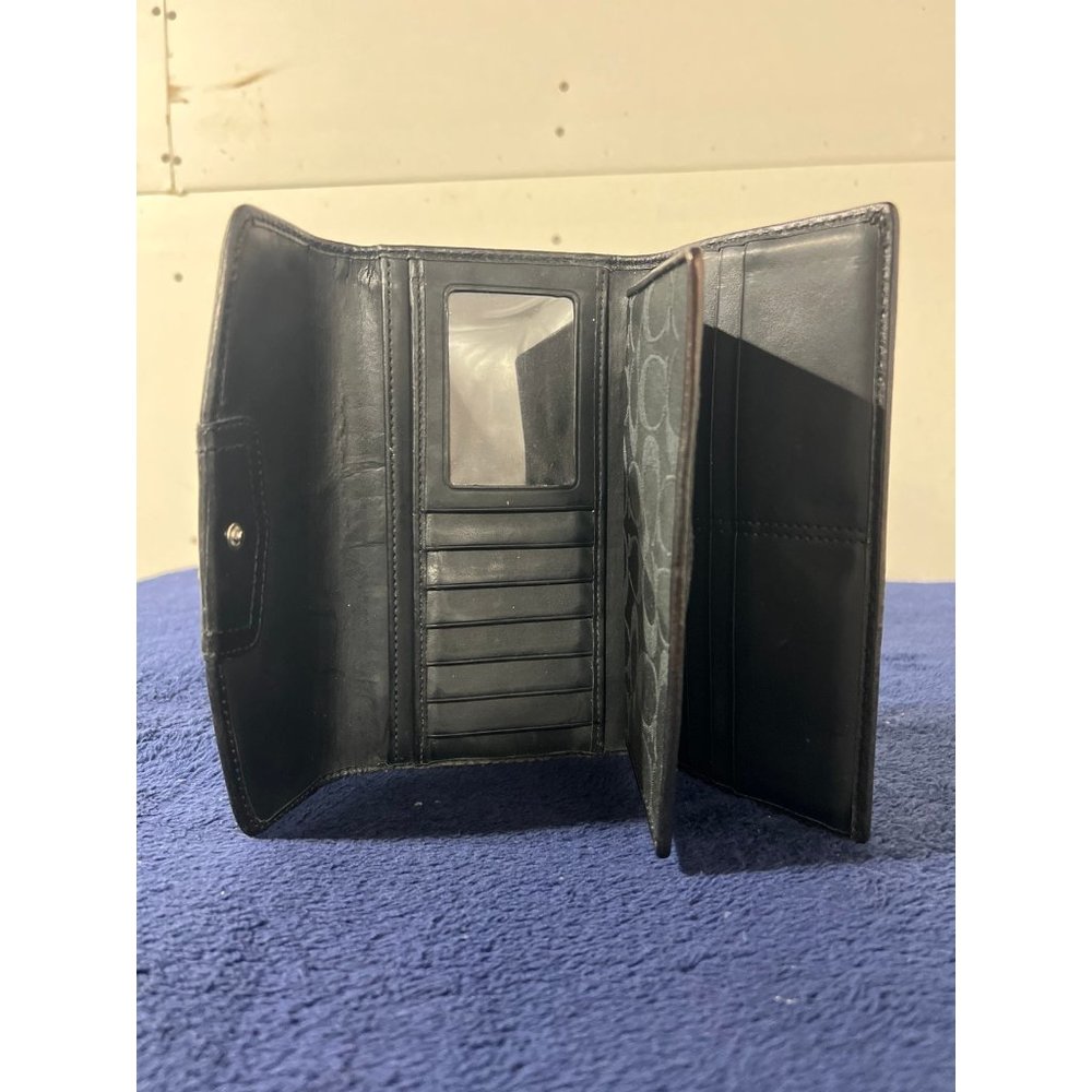 Coach Ashley Signature Satin Campbell Checkbook Wallet. - Picture 2 of 9
